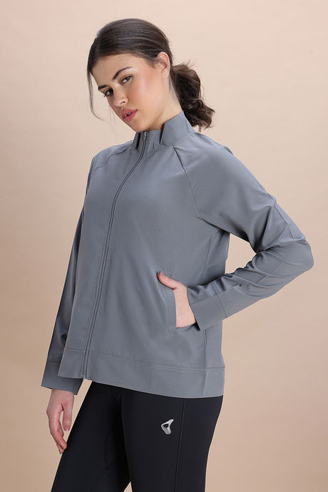 Zelocity Quick Dry Relaxed Fit Gym & Training Jacket - Foggy Grey — image 3